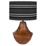 Wooden Table Lamp with Handwoven Shade