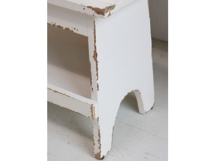 Distressed Bench with Shelf