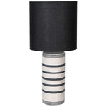 Monochrome Striped Lamp with Black Shade