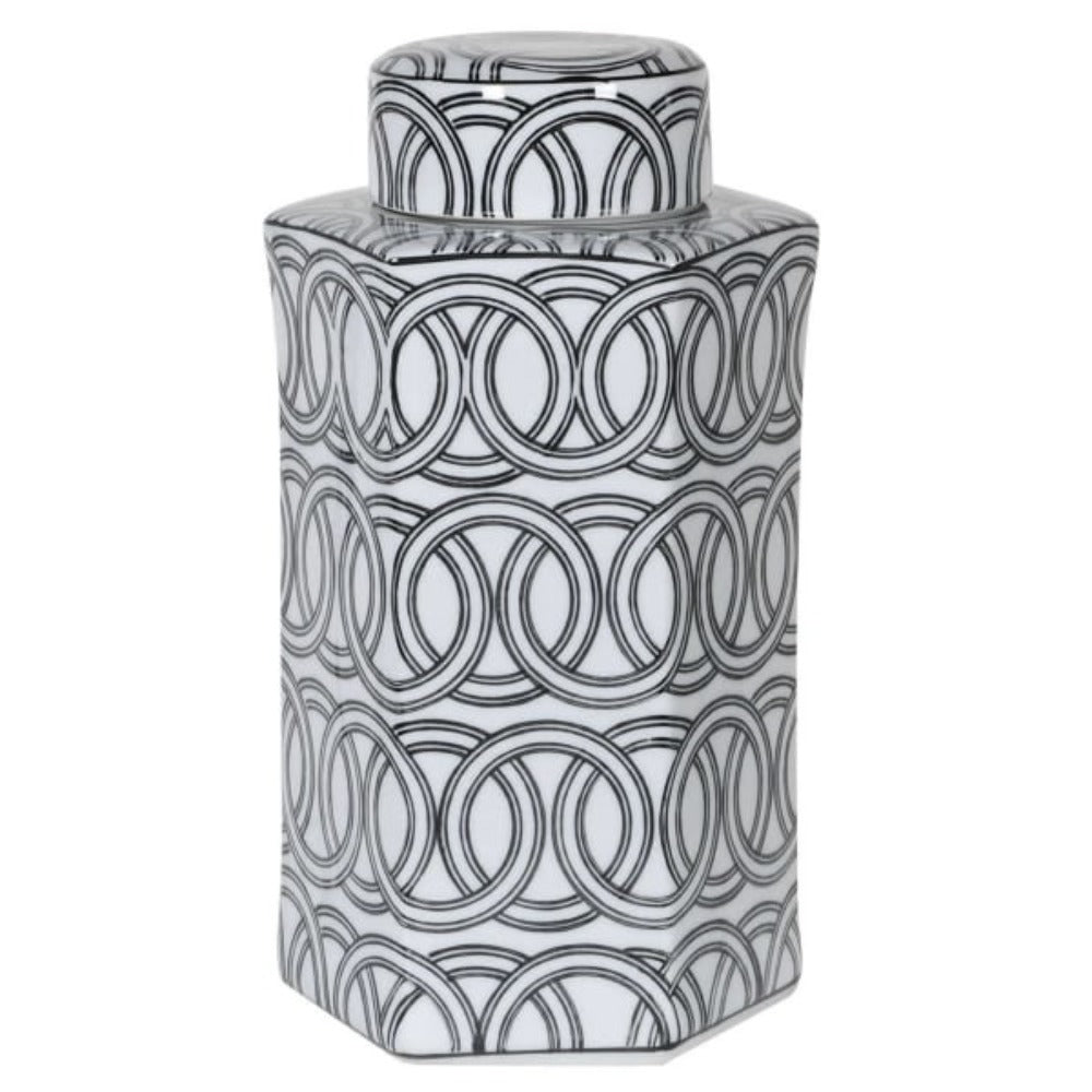 Rings Hexagonal Ceramic Jar