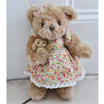 Teddy Bear With Mixed Floral Dress And Baby