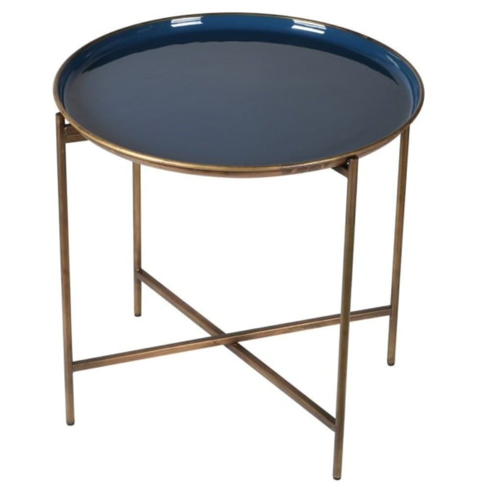 Gold & Royal Blue Tray Table
