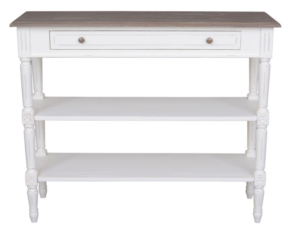 Rodez 1 Drawer Console Table with 2 Shelves