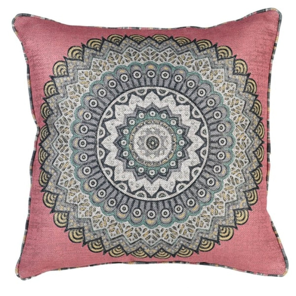 Pink Coral Sunburst Cushion Cover