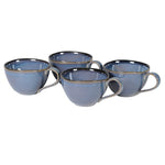 Set of 4 Blue Stoneware Mug