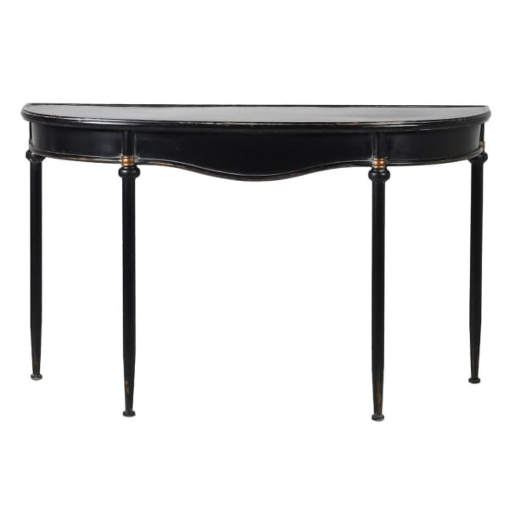 Black Swept Metal Console Table