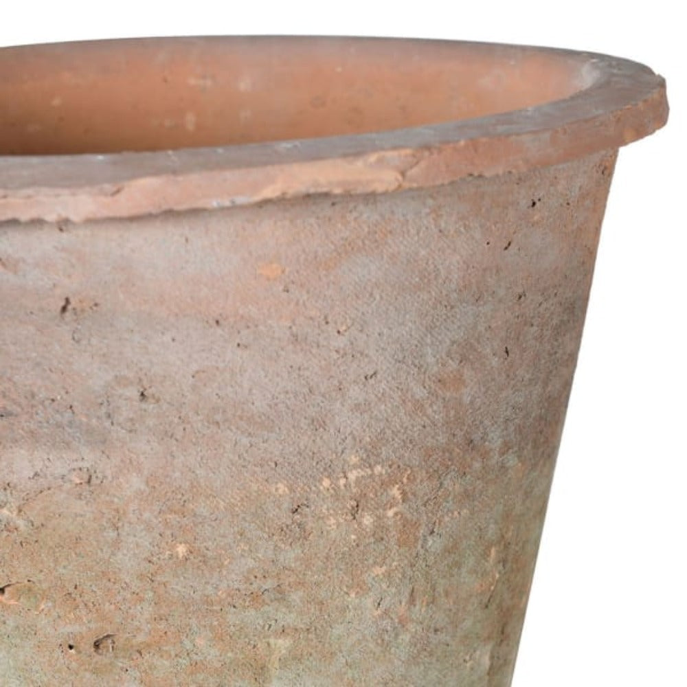 Small Antiqued Red Stone Pot