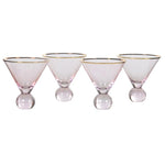 Pink & Gold Martini Glasses Set