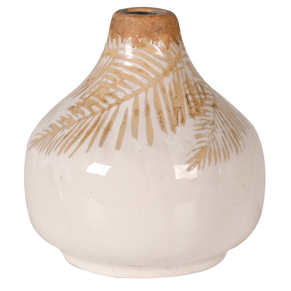 Small Palm Print Vase - Cream
