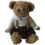 Teddy With Brown Cord Skirt And Cardigan