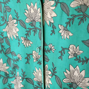Turquoise mix floral print luxury eco pyjamas