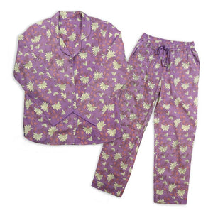 Lavender mix floral print luxury eco pyjamas