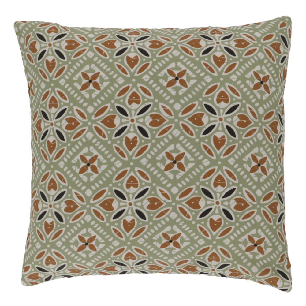 Aix Batik Cushion Verte/Terracotta