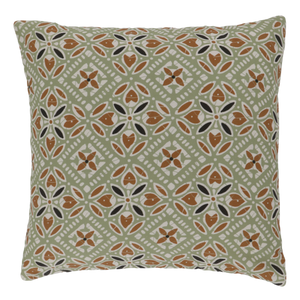 Aix Batik Cushion Verte/Terracotta