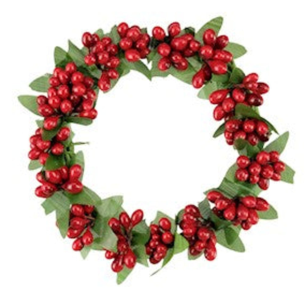 RED BERRYBUD CANDLE RING 7.5cm