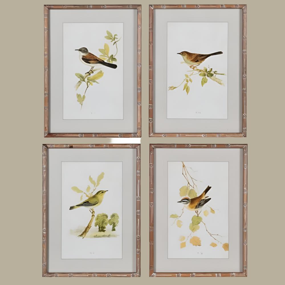 Set of 4 Sparrows Wall Art