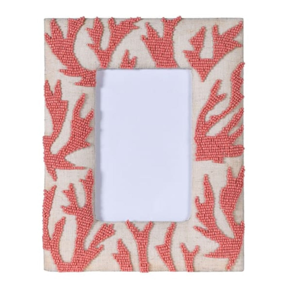 Coral Beaded Photo Frame