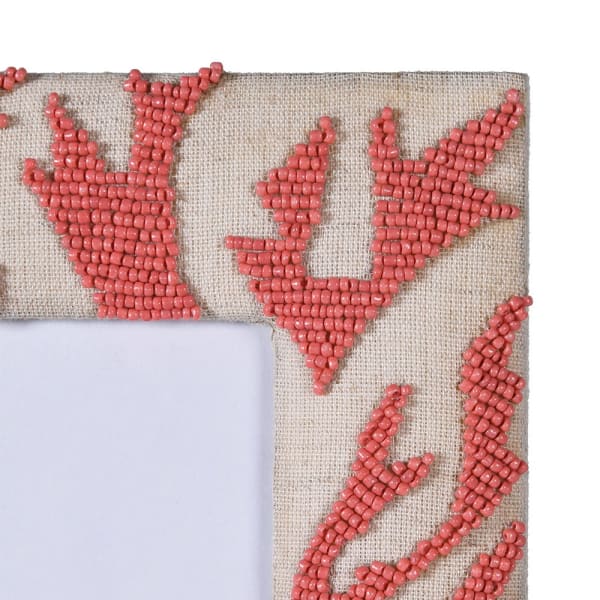 Coral Beaded Photo Frame