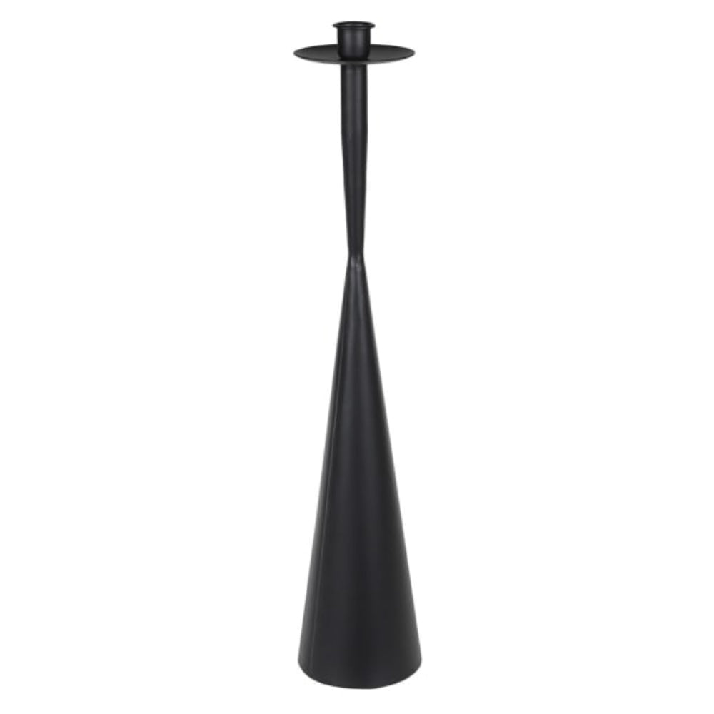 Sleek Black Iron Candle Holder