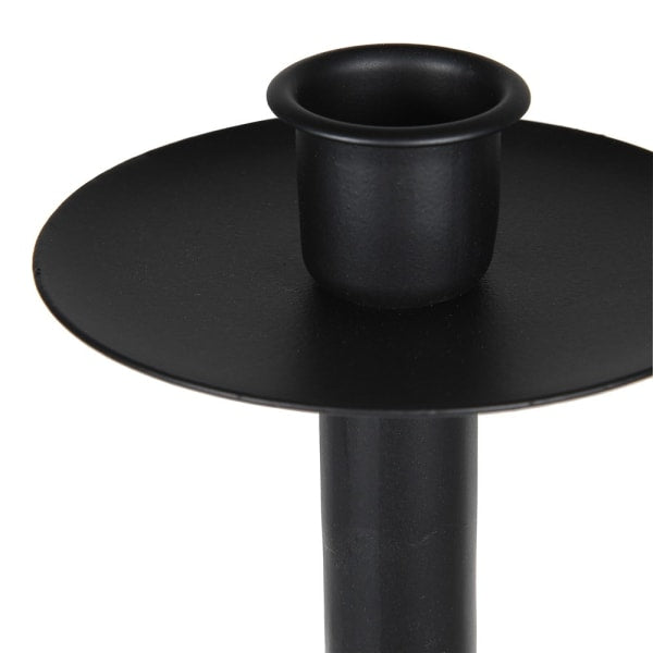 Sleek Black Iron Candle Holder