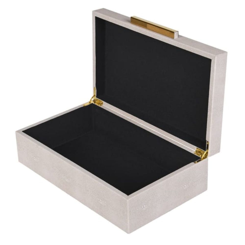 Set of 3 Taupe Faux Shagreen Boxes