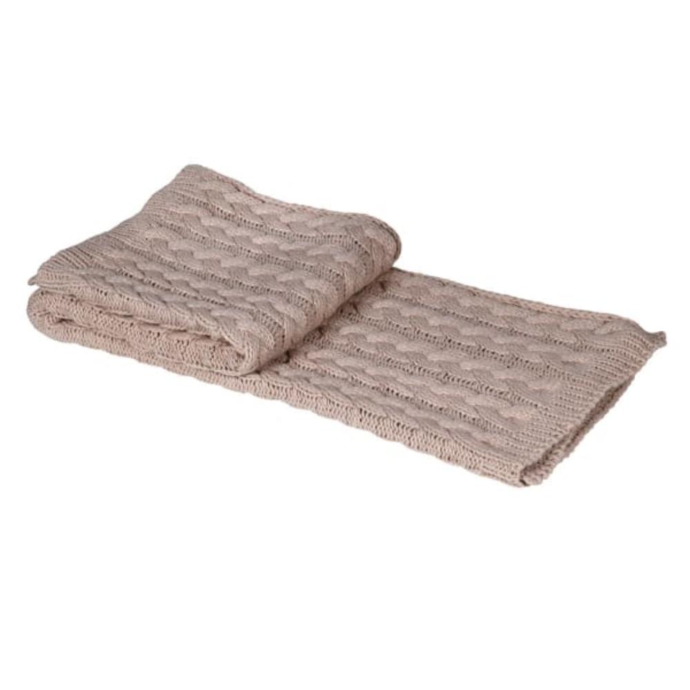 Stone Cable Knit Throw