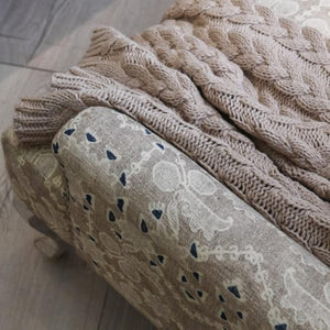 Stone Cable Knit Throw