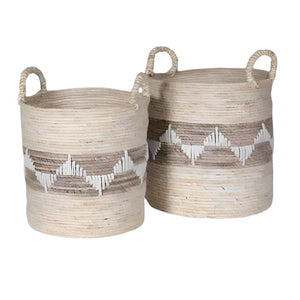 Set of 2 Ecru Maize Baskets