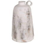 Distressed White Vase with Handle