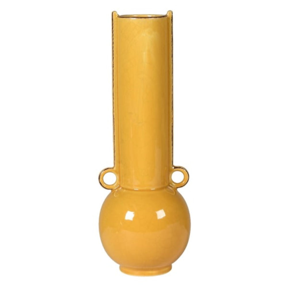 Mustard Ceramic Abstract Vase