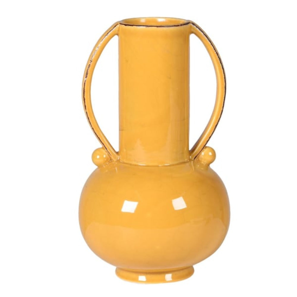 Mustard Handled Cylinder Vase