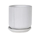 White Ceramic Ribbed Pot