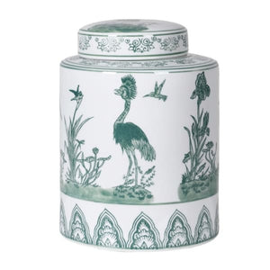 Exotic Bird Temple Jar