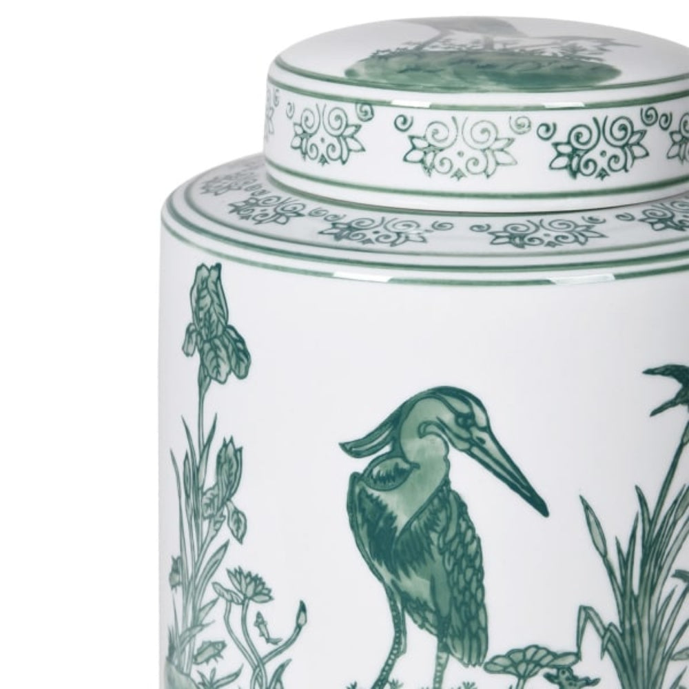 Exotic Bird Temple Jar