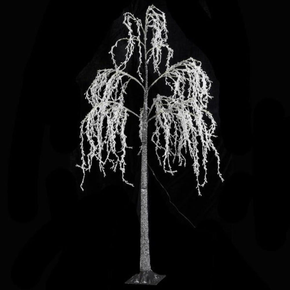 1.8m Lit Flock Willow Tree