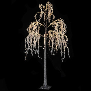 1.8m Lit Flock Willow Tree