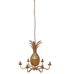 
            
                Load image into Gallery viewer, Golden Pineapple 6 Arm Chandelier
            
        