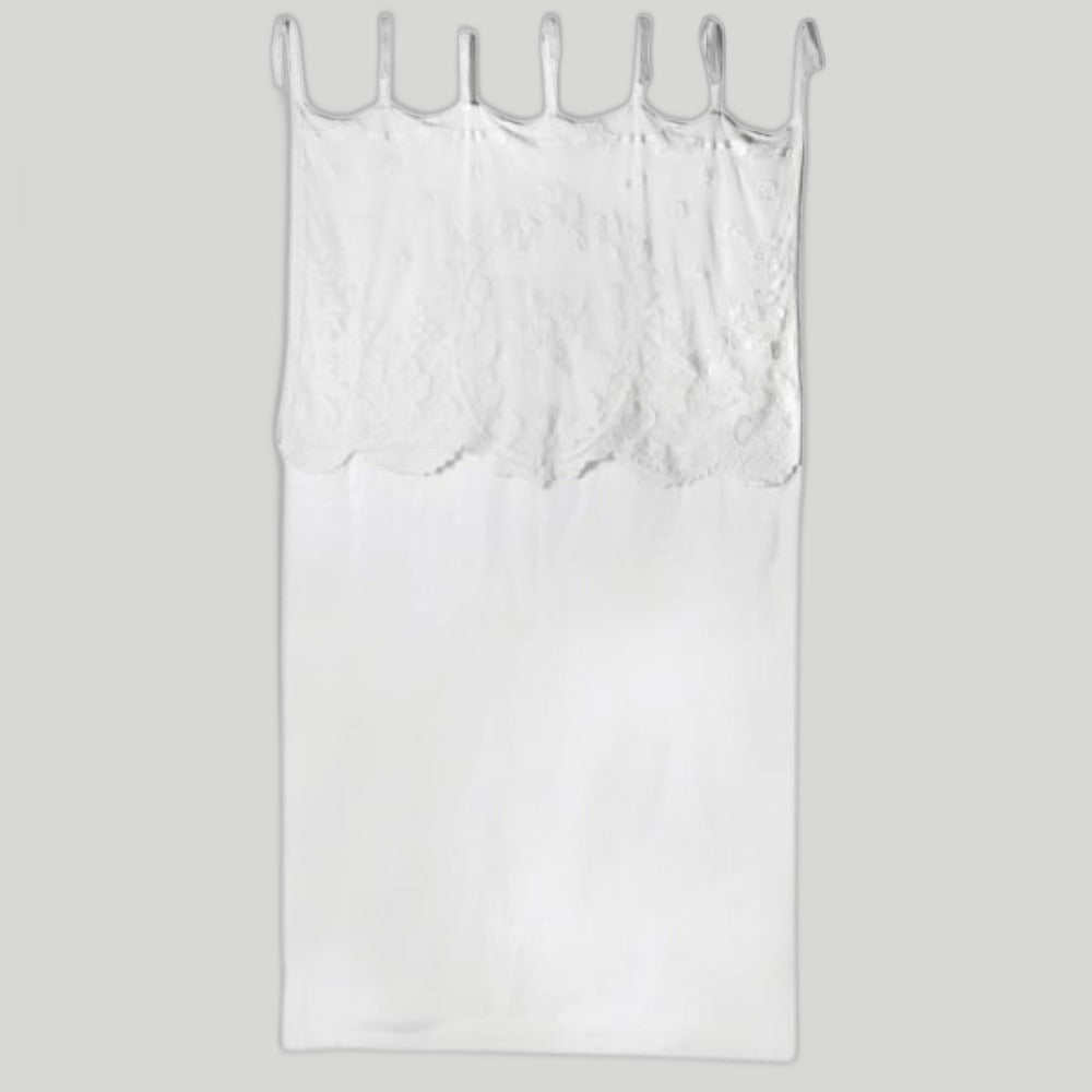 White Linen Pattern Curtain