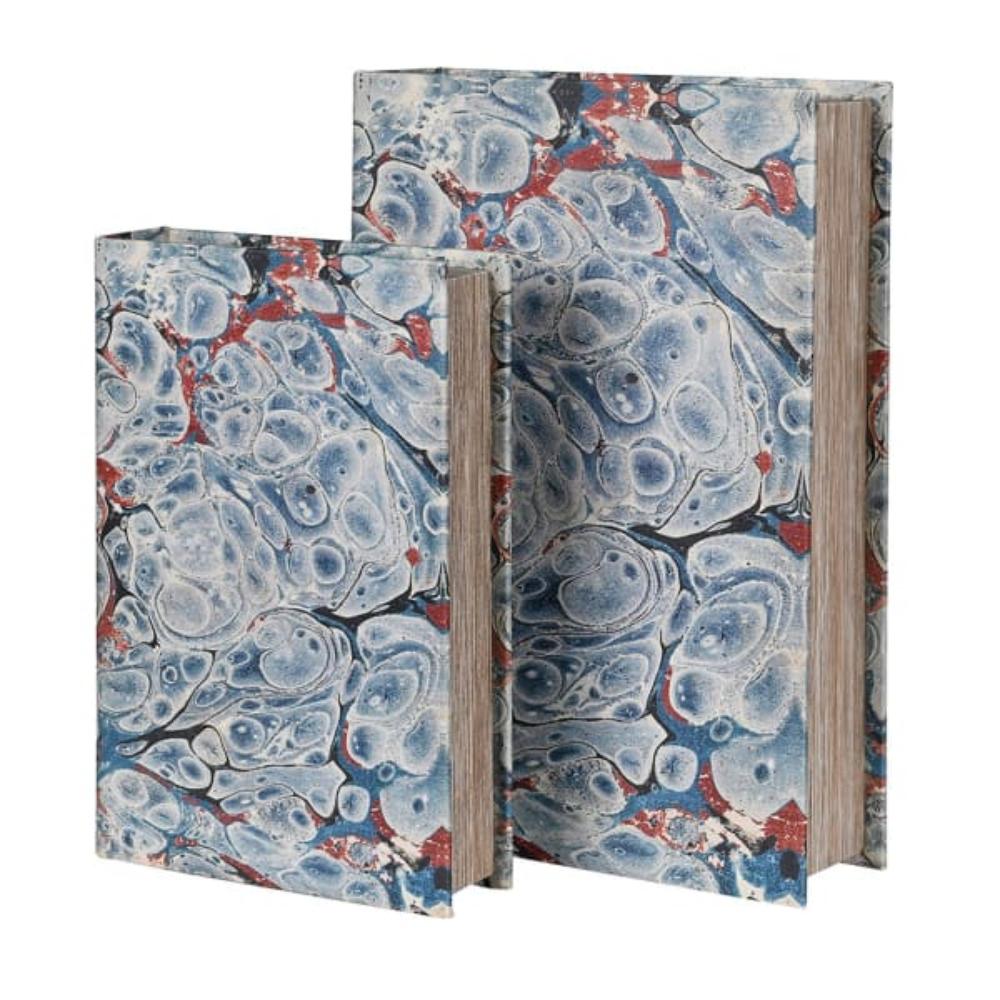 Set of 2 Volume 1-2 Marble Book Boxes