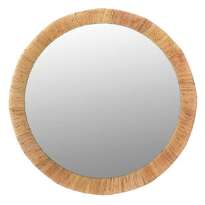 Small Natural Rattan Round Wall Mirror