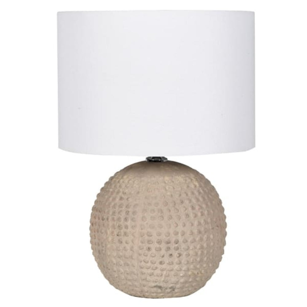 Round Bobbles Table Lamp with Linen Shade