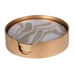 Set of 4 Gold Swirl Coasters