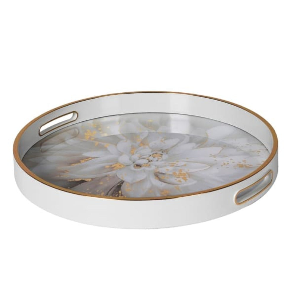 Gold Speckled Floral Tray