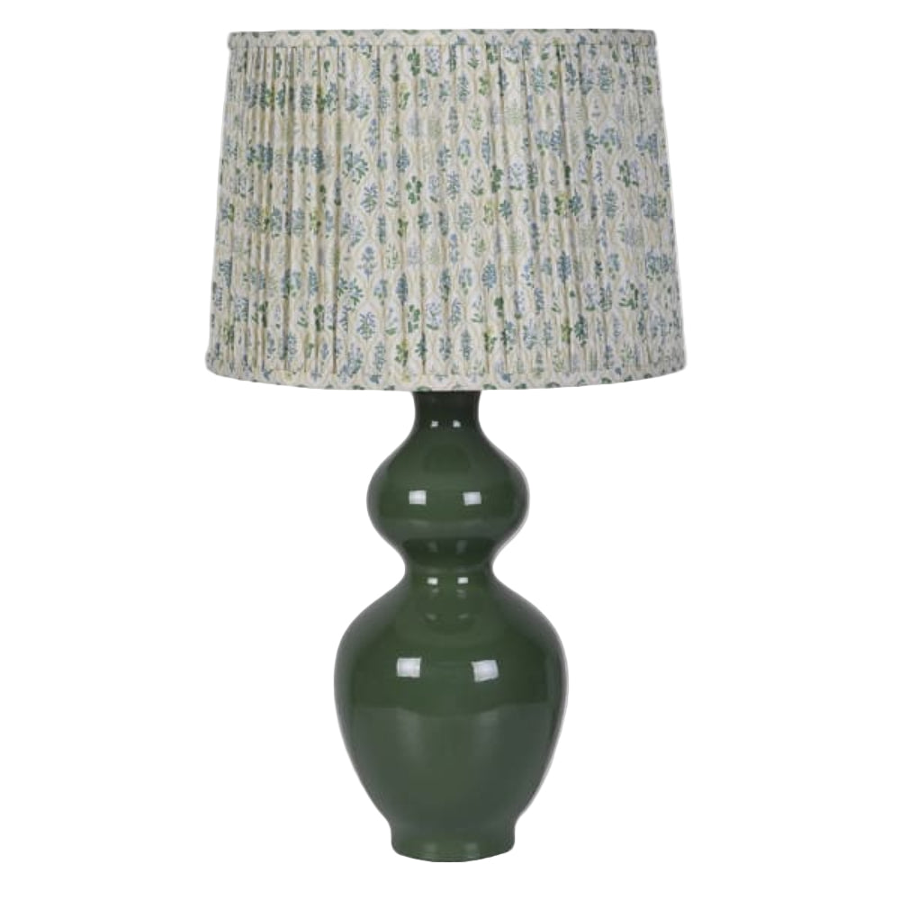 Olive Table Lamp with Floral Shade