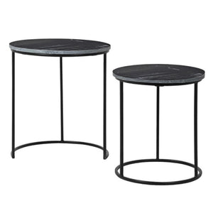 
            
                Load image into Gallery viewer, Set of 2 Black Marble Top Side Tables
            
        