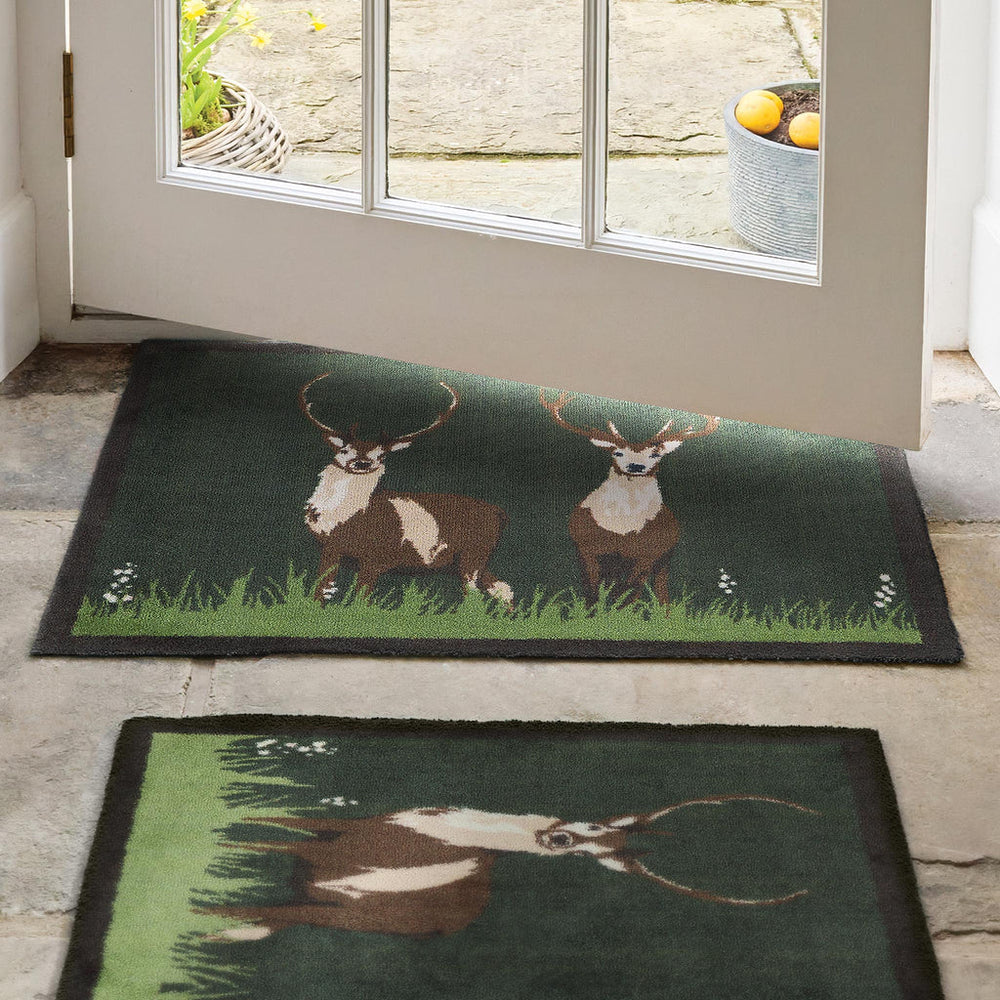 Green Deer Washable Doormat