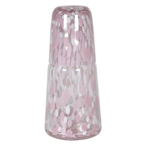 Pink Glass Carafe & Tumbler