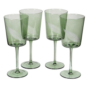 Set of 4 Red Wine Palm Glasses