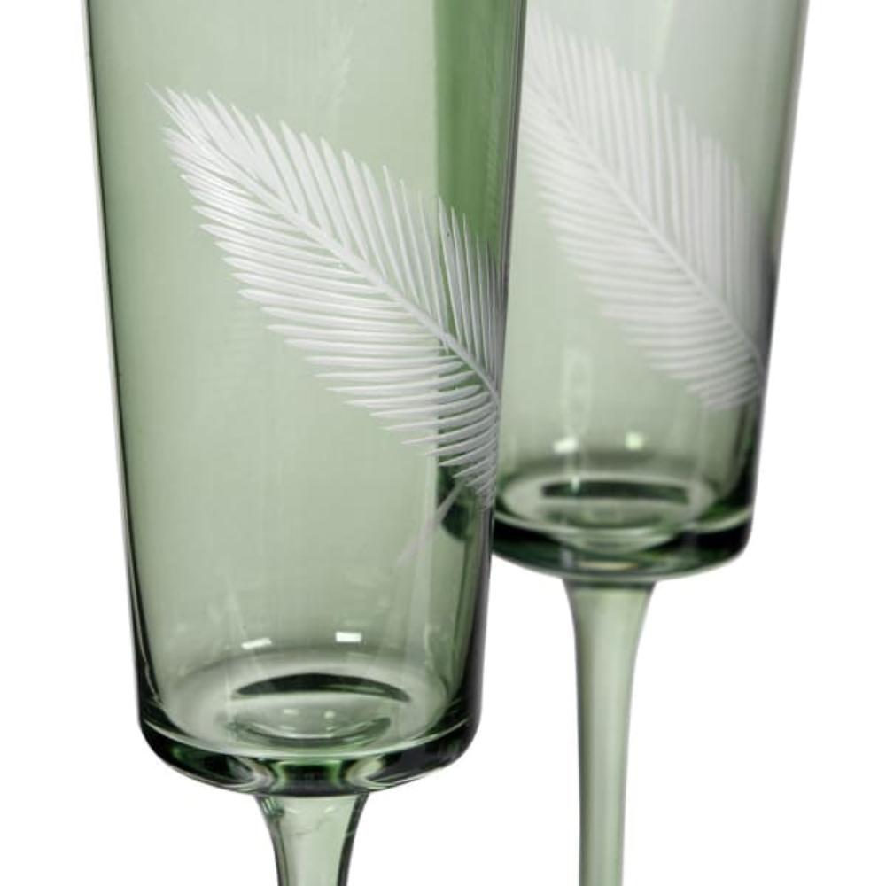 Set of 4 Champagne Palm Glasses