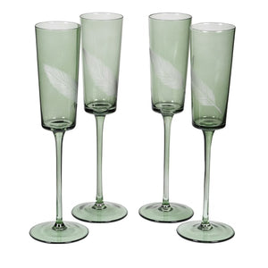 Set of 4 Champagne Palm Glasses